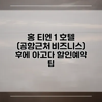 홍 티엔 1 호텔 (공항근처 비즈니스) 후에 아고다 할인예약 팁