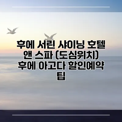 후에 서린 샤이닝 호텔 앤 스파 (도심위치) 후에 아고다 할인예약 팁