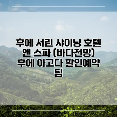 후에 서린 샤이닝 호텔 앤 스파 (바다전망) 후에 아고다 할인예약 팁